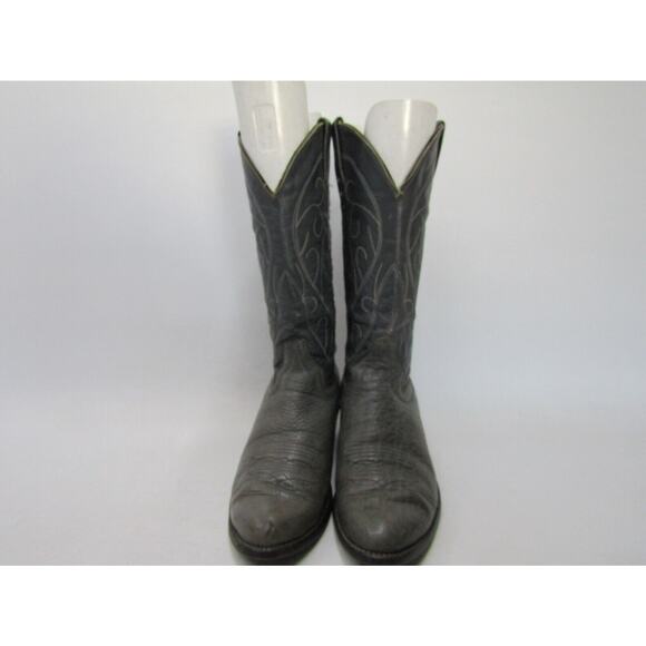 Cowtown Mens Size 7.5 EE Gray Leather Bullhide Cowboy Western Boots main image 5